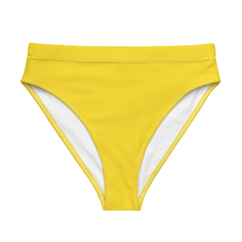 Yellow High Waisted Bikini Swimsuit Bottom Beach Ready Swimsuit