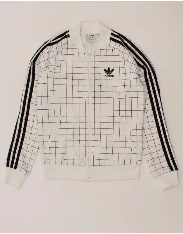 ADIDAS Womens Tracksuit Top Jacket UK 4 XS White Check Polyester Nylon Fabric Polyester Fabric Spandex Fabric ADIDAS Womens Tracksuit Top Jacket UK 4 XS White Check Polyester Nylon Fabric Polyester Fabric Spandex Fabric