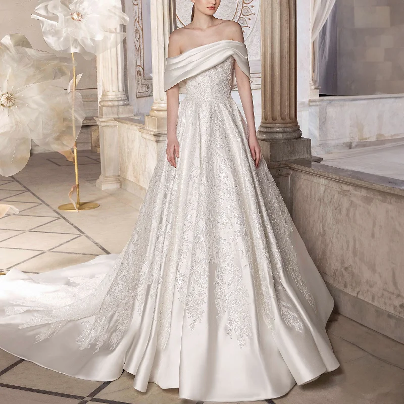 Asymmetric Silk Mikado Bustier Gown