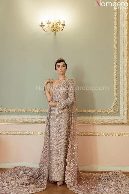 Beautiful Indian Bridal Lehenga Gown in Peach #BN786