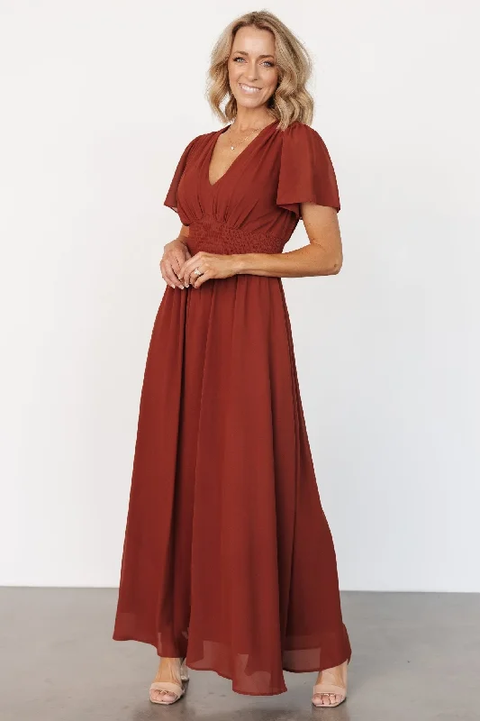 Birdie Maxi Dress | Cinnamon Classic V-Neck Maxi Dress