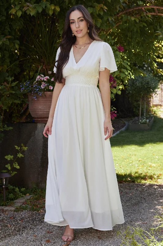 Birdie Maxi Dress | White Comfortable Flowy Maxi Dress