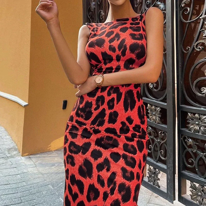 Women Sexy Leopard Print Dress