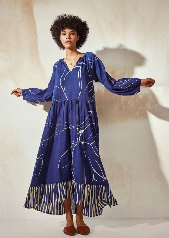 Blue Berry Maxi Dress Chic Sleeveless Maxi Dress