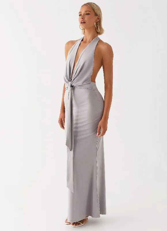 Carmella Maxi Dress - Grey Comfortable Cotton Maxi Dress