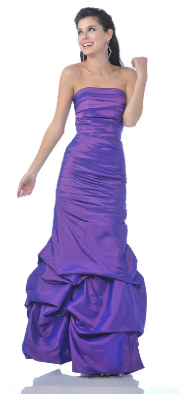 CLEARANCE - Mermaid Dress Taffeta Strapless Ruched Pick Up Skirt (Size XL)