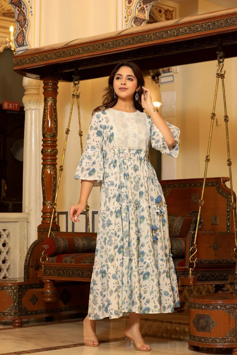WOMEN'S BLUE MELODY COLOURS LONG GOWN П’?П’�
