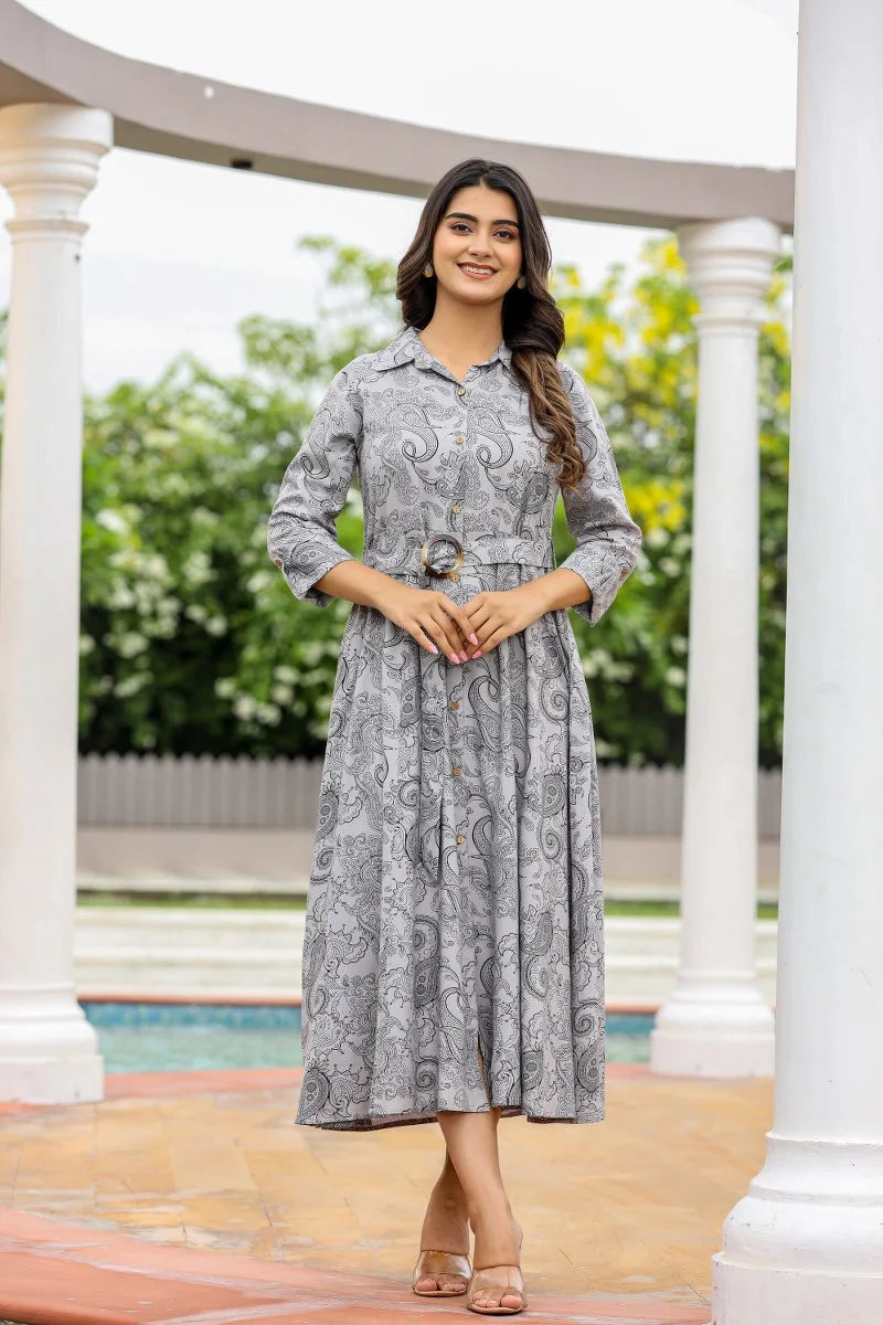 WOMEN'S GRAY SOPHISTICATED DESIGNED BEAUTIFUL LONG GOWNП˜�