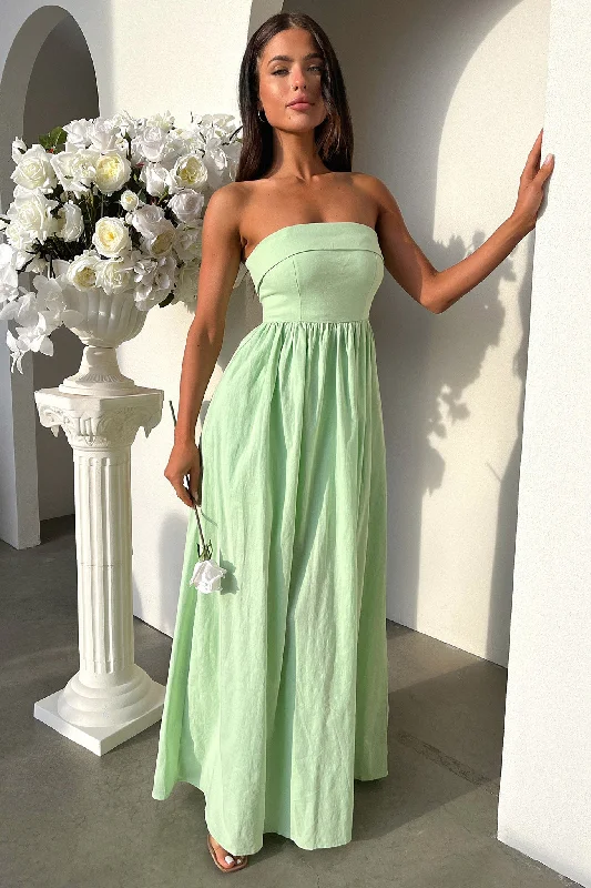 Cornell Maxi Dress - Sage Trendy Ruffled Maxi Dress