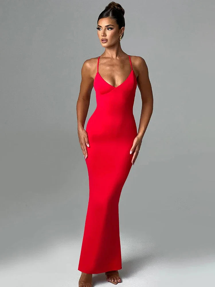 Bodycon Elegant Long Spaghetti Strap Backless Sexy Spring Summer Maxi Dress Fashionable Chiffon Tiered Maxi Dress Bodycon Elegant Long Spaghetti Strap Backless Sexy Spring Summer Maxi Dress Fashionable Chiffon Tiered Maxi Dress