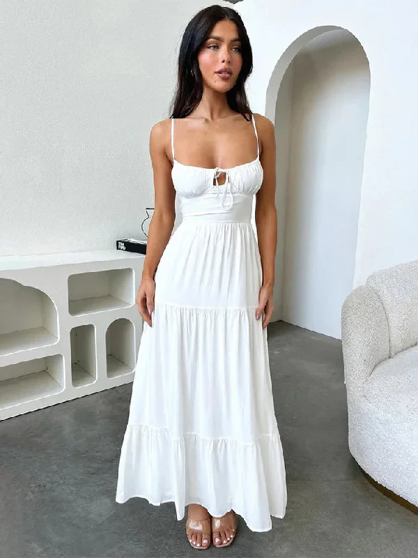 Slim A-line Spaghetti Strap Spring Summer Backless Sexy Party Maxi Dress Fashionable High-Waist Maxi Dress Slim A-line Spaghetti Strap Spring Summer Backless Sexy Party Maxi Dress Fashionable High-Waist Maxi Dress