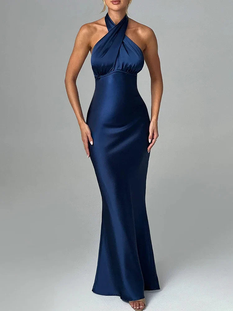 Long Slim Bodycon Halter Backless Nightclub Sexy Party Maxi Dress Classic Solid Maxi Dress Long Slim Bodycon Halter Backless Nightclub Sexy Party Maxi Dress Classic Solid Maxi Dress