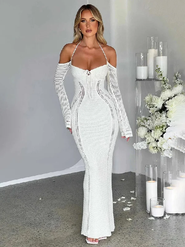 Knitting Bodycon Elegant Long Backless Sexy Party Maxi Dress Trendy Fit-and-Flare Maxi Dress Knitting Bodycon Elegant Long Backless Sexy Party Maxi Dress Trendy Fit-and-Flare Maxi Dress