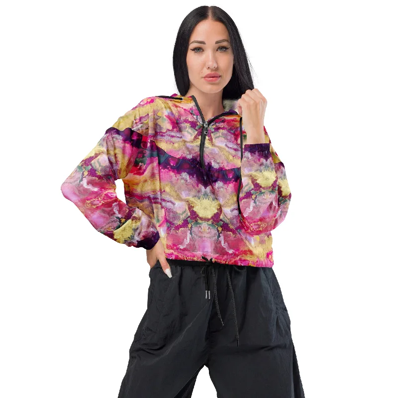 Cropped Track Jacket, Sunrise Faux Fur Fabric Real Fur Fabric Shearling Fabric