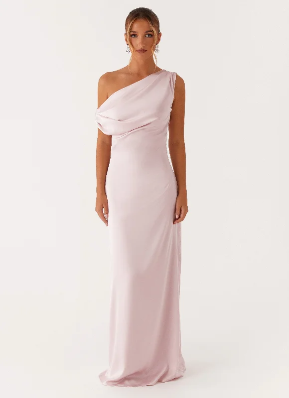 Heart Of Glass Satin Maxi Dress - Pink Trendy Maxi Dress with Straps