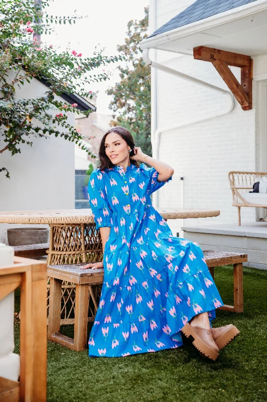 Kiki Poppy Maxi Dress Trendy V-Neck Maxi Dress