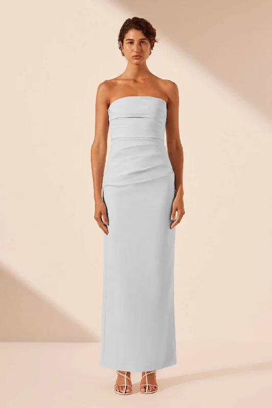 LANI STRAPLESS DRAPED MAXI DRESS - SKY Chic Sleeveless Maxi Dress