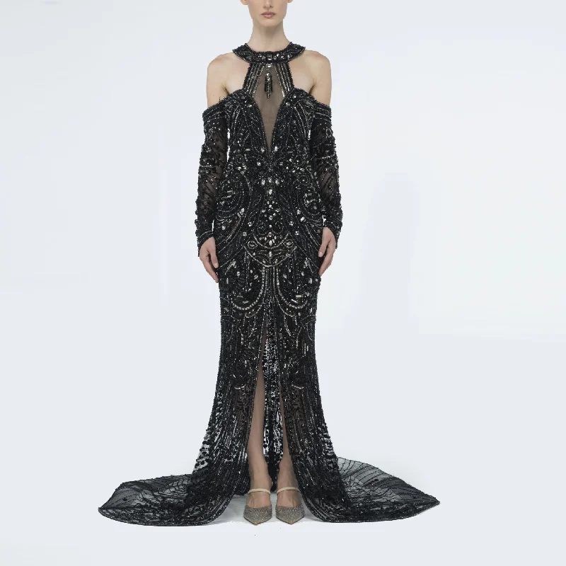 Deesse Black Long Couture Dress