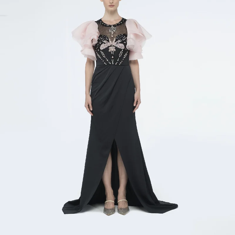 Sara Black Long Couture Dress