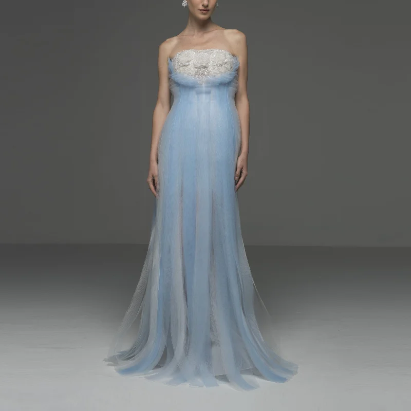 Celeste Long Couture Strapless  Dress.
