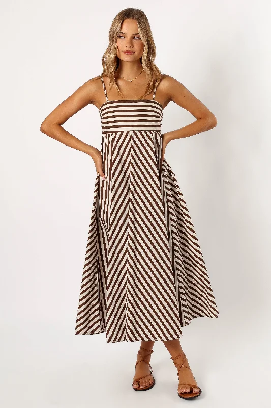 Mercury Maxi Dress - Chocolate Fashionable Open-Back Maxi Dress