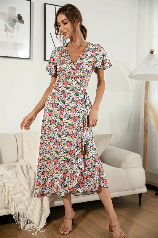 Mind Over Matter Paisley Wrap Maxi Dress Casual Maxi Dress with Pockets