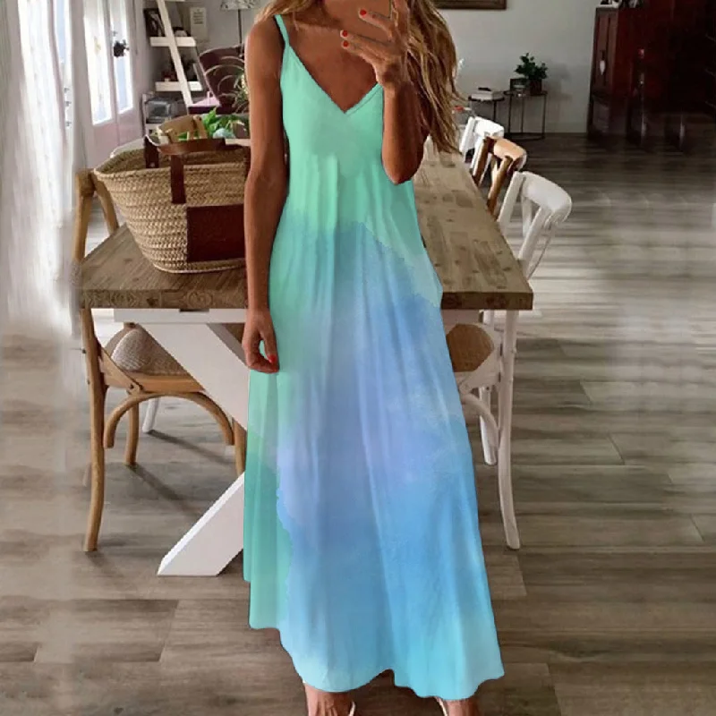 Mockingbird Satin Ruched Ombre Maxi Dress Comfortable Casual Maxi Dress