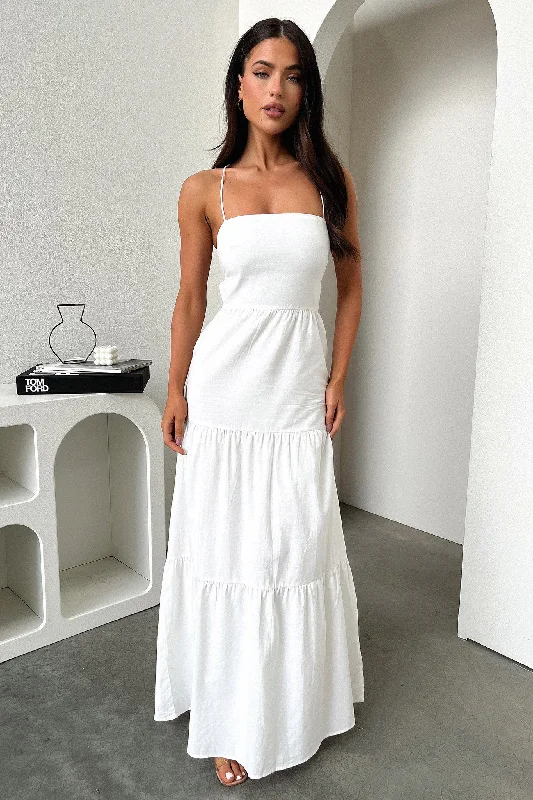 Nethia Maxi Dress - White Comfortable Cotton Maxi Dress