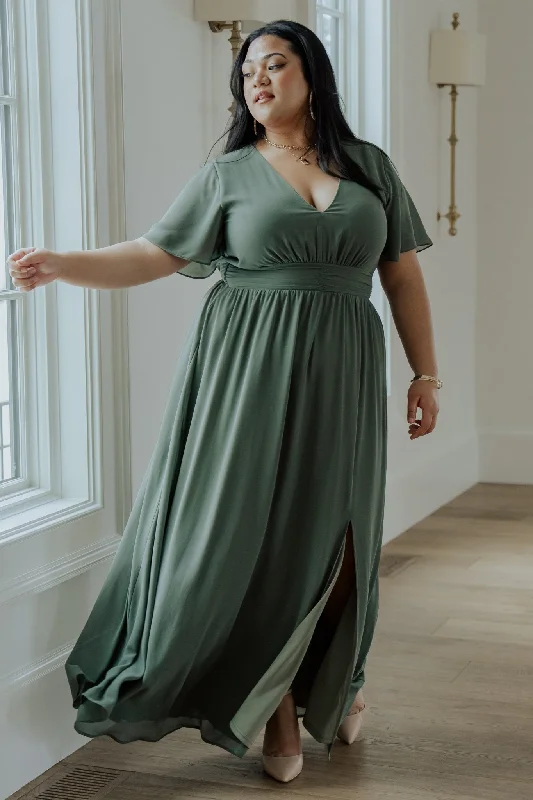 Ramona Maxi Dress | Dark Sage Elegant Boho Maxi Dress