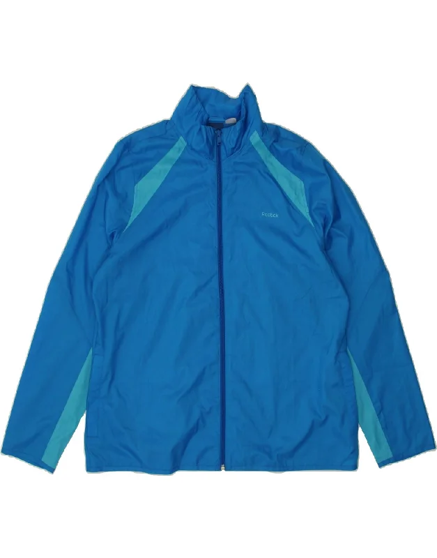 REEBOK Womens Tracksuit Top Jacket UK 16/18 Large Blue Colourblock Tailored Jacket Straight Jacket A-Line Jacket REEBOK Womens Tracksuit Top Jacket UK 16/18 Large Blue Colourblock Tailored Jacket Straight Jacket A-Line Jacket