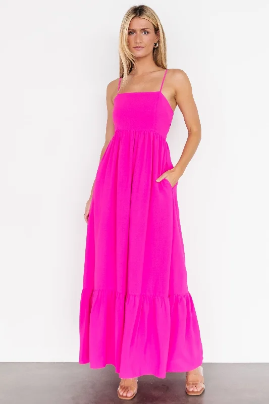 Regan Tank Maxi Dress | Fuchsia Trendy Floral Print Maxi Dress