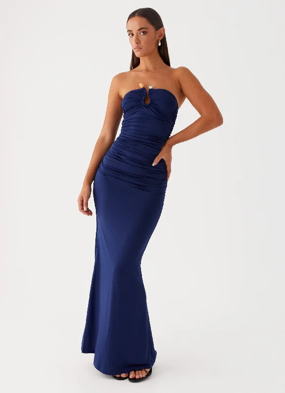 Rudy Maxi Dress - Navy Elegant Sleeveless Maxi Dress