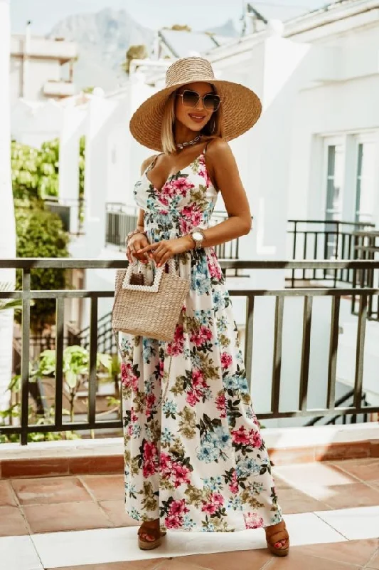 Russell Floral Ruffle Tiered Maxi Dress Cozy Ruffle Sleeve Maxi Dress