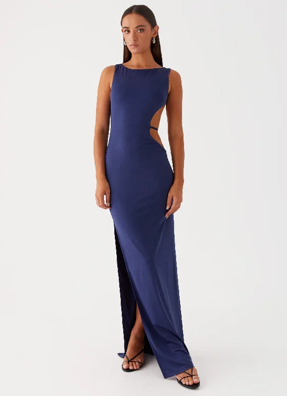 Sutton Maxi Dress - Navy Fashionable Chiffon Maxi Dress