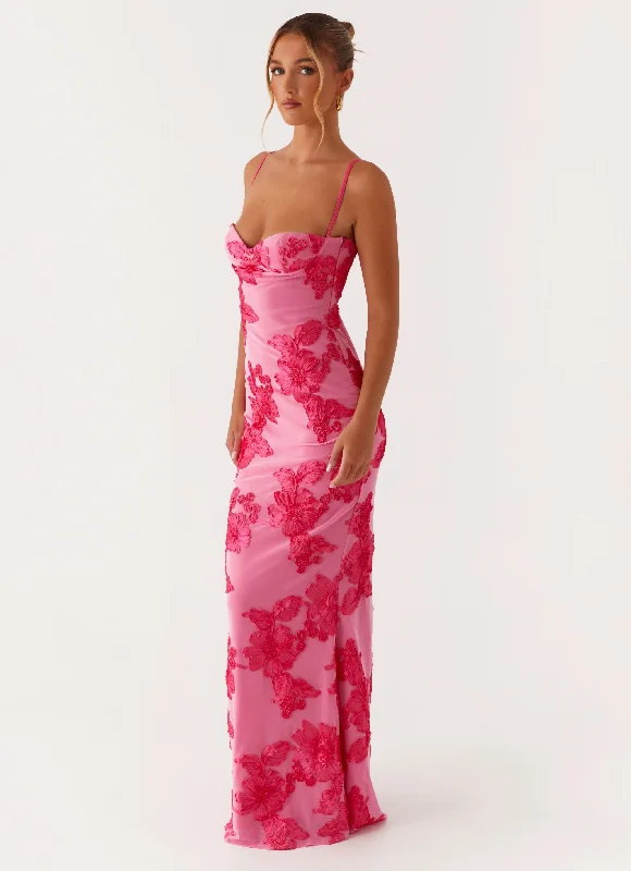That Girl Maxi Dress - Pink Elegant Velvet Maxi Dress