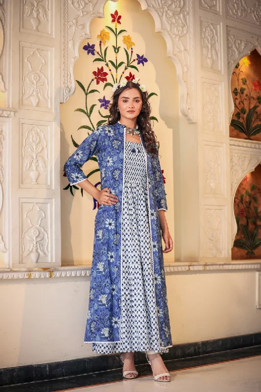 The Blue Shrugs Long Gown