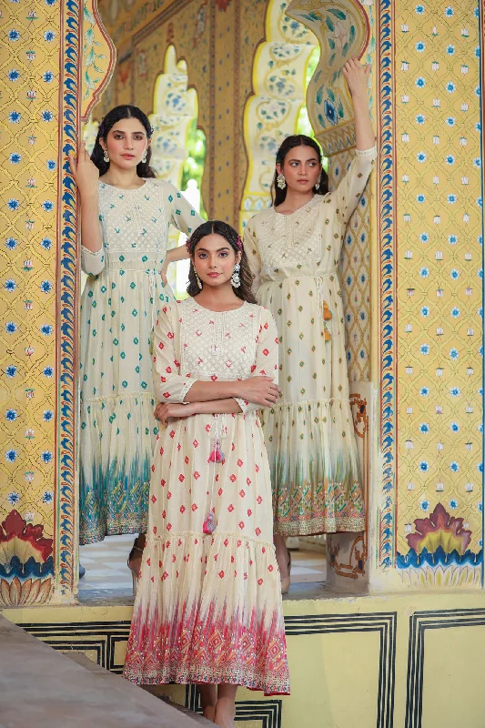WOMEN'S PINK THE COLOURFUL LONG GOWN