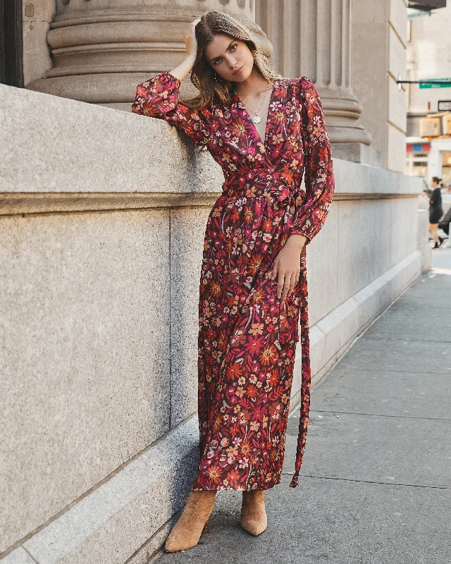 Village Views Floral Wrap Maxi Dress Chic Summer Maxi Dress