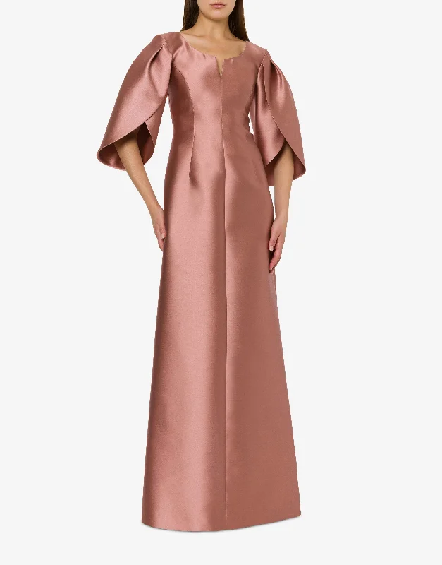 Mikado Dress with Tulip Sleeves