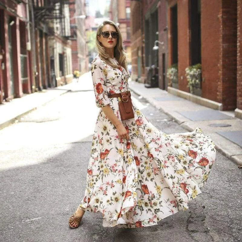 FashionSierra - Women's Boho Maxi Dress Floral Summer Beach Party Long Sundress Fashion Ladies Casual Daily Half Sleeve Dress Clothes Comfortable Plunging Neckline Maxi Dress FashionSierra - Women's Boho Maxi Dress Floral Summer Beach Party Long Sundress Fashion Ladies Casual Daily Half Sleeve Dress Clothes Comfortable Plunging Neckline Maxi Dress