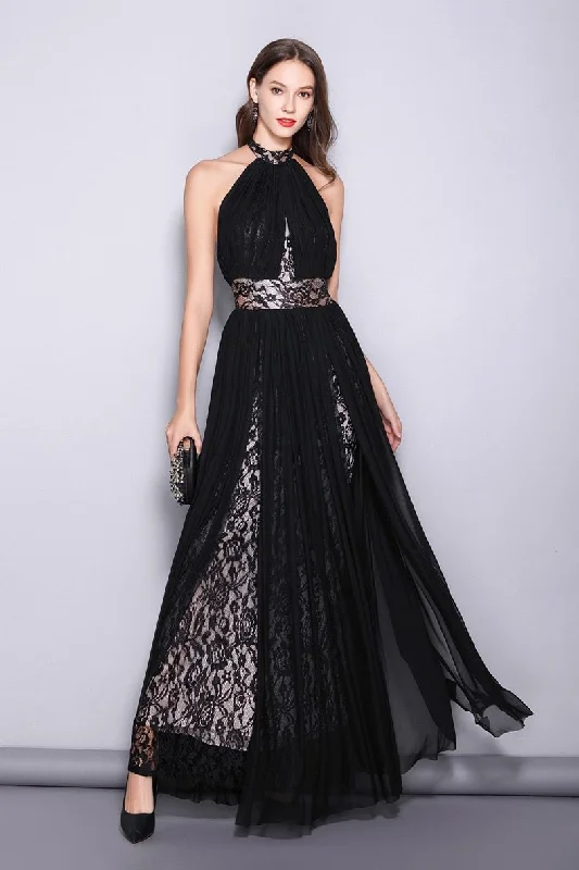 FashionSierra - Women's Runway Designer Dresses Sexy Halter Sleeveless Embroidery Lace Open Back Fashion Long Party Prom Maxi Dresses Comfortable Pleated Maxi Dress FashionSierra - Women's Runway Designer Dresses Sexy Halter Sleeveless Embroidery Lace Open Back Fashion Long Party Prom Maxi Dresses Comfortable Pleated Maxi Dress
