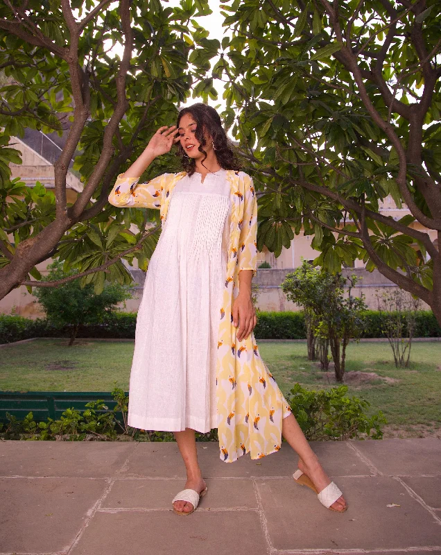 Yellow Printed Jacket And Maxi Dress V-Neck Jacket Boat Neck Jacket Square Neck Jacket Yellow Printed Jacket And Maxi Dress V-Neck Jacket Boat Neck Jacket Square Neck Jacket