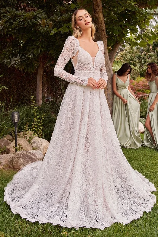 Cinderella Divine -CD862W Lace A-Line Dress With Removable Jacket Boat Neck Shawl Collar Notched Collar