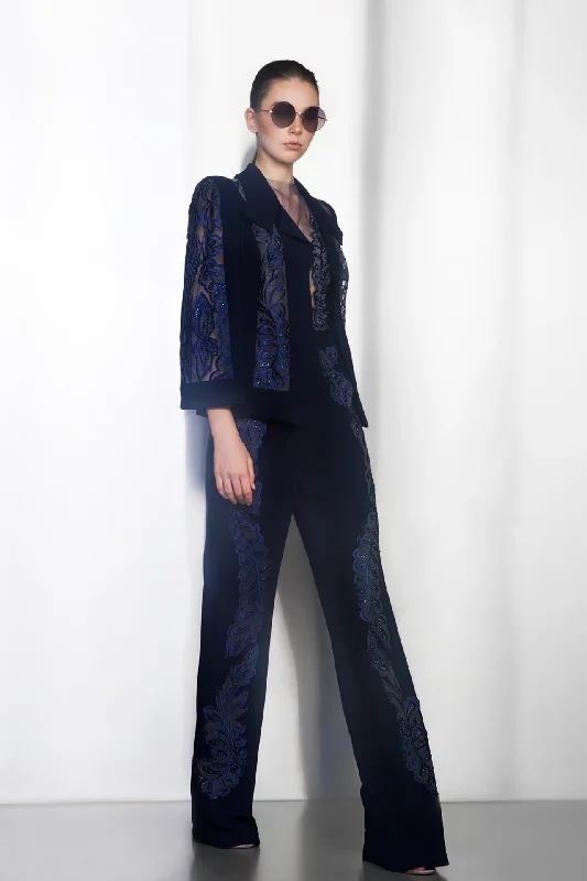 Crepe and lace jacket with pants Jersey Jacket Tulle Jacket Batik Jacket