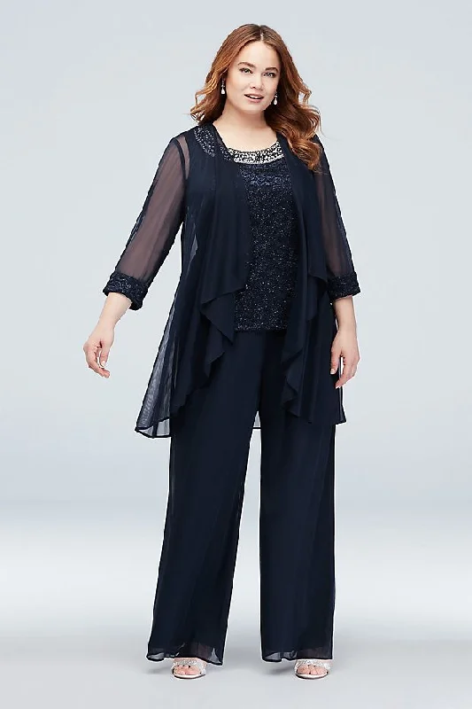 Mother of The Bride Dress Plus Size Waterfall Glitter Lace Chiffon Plus Size Set 3pcs Suit Jacket Top and Pant Plaid Jacket Tartan Jacket Houndstooth Jacket Mother of The Bride Dress Plus Size Waterfall Glitter Lace Chiffon Plus Size Set 3pcs Suit Jacket Top and Pant Plaid Jacket Tartan Jacket Houndstooth Jacket