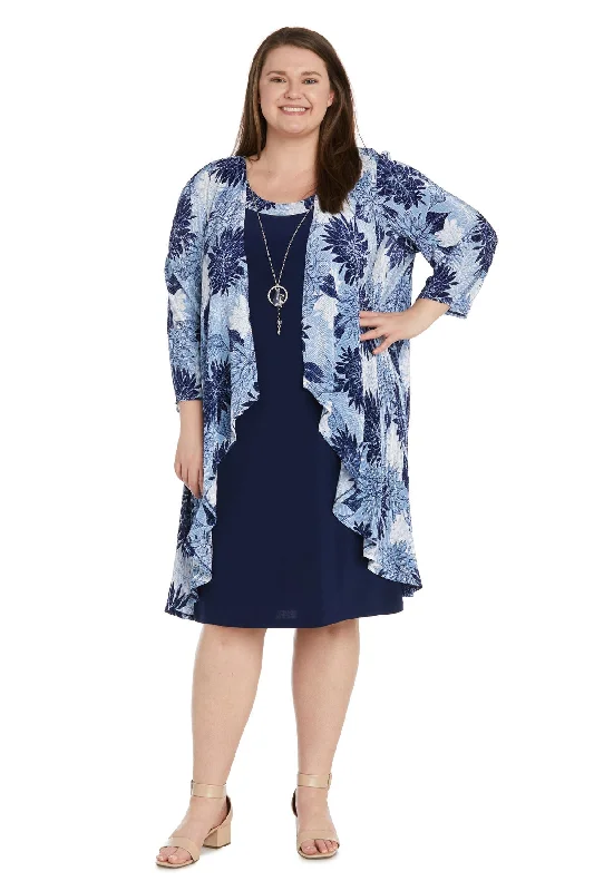 R&M Richards 1089W Short Printed Plus Size Jacket Dress Denim Fabric Leather Fabric Suede Fabric R&M Richards 1089W Short Printed Plus Size Jacket Dress Denim Fabric Leather Fabric Suede Fabric