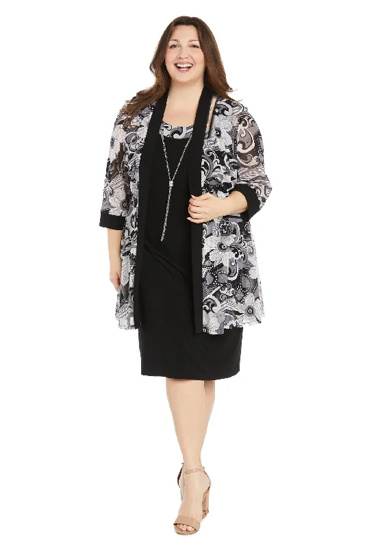 R&M Richards 1493W Short Printed Plus Size Jacket Dress Tiered Jacket Buttoned Jacket Zippered Jacket R&M Richards 1493W Short Printed Plus Size Jacket Dress Tiered Jacket Buttoned Jacket Zippered Jacket