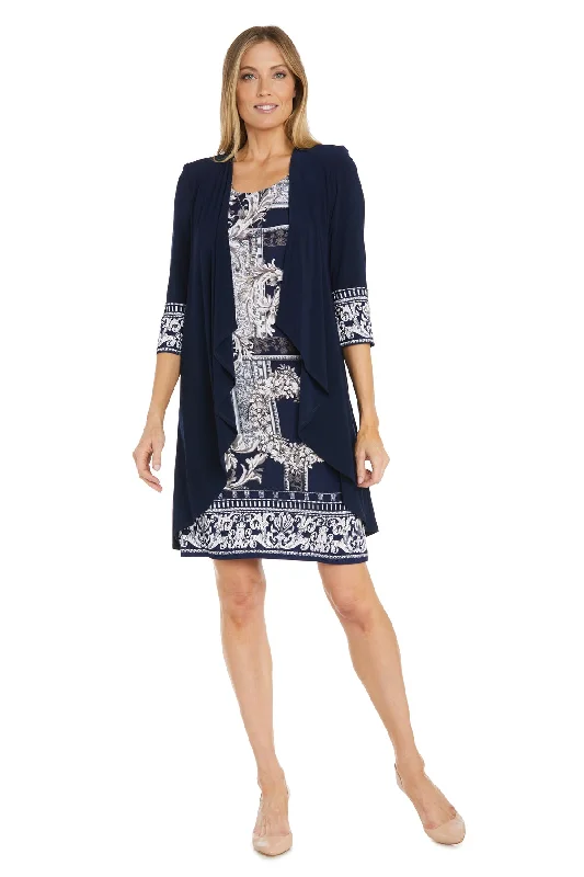 R&M Richards 1687 Mother of the Bride Short Printed Jacket Dress Oversized Jacket Tailored Jacket Straight Jacket R&M Richards 1687 Mother of the Bride Short Printed Jacket Dress Oversized Jacket Tailored Jacket Straight Jacket