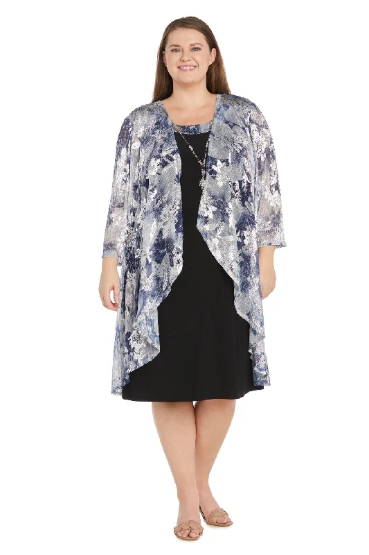 R&M Richards 1707W Short Mother of the Bride Dress Metallic Jacket Dress Front Pockets Side Pockets Patch Pockets R&M Richards 1707W Short Mother of the Bride Dress Metallic Jacket Dress Front Pockets Side Pockets Patch Pockets