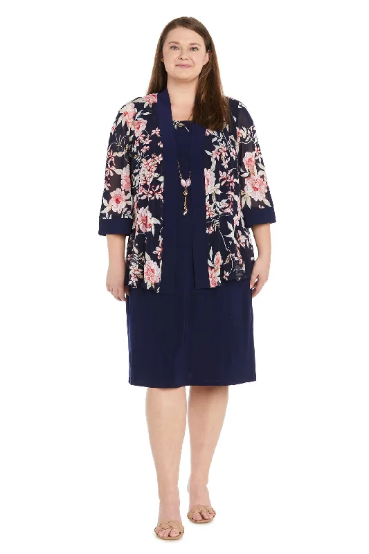 R&M Richards 1759W Plus Size Short Printed Jacket Dress Fleece Jacket Down Jacket Feather Jacket R&M Richards 1759W Plus Size Short Printed Jacket Dress Fleece Jacket Down Jacket Feather Jacket